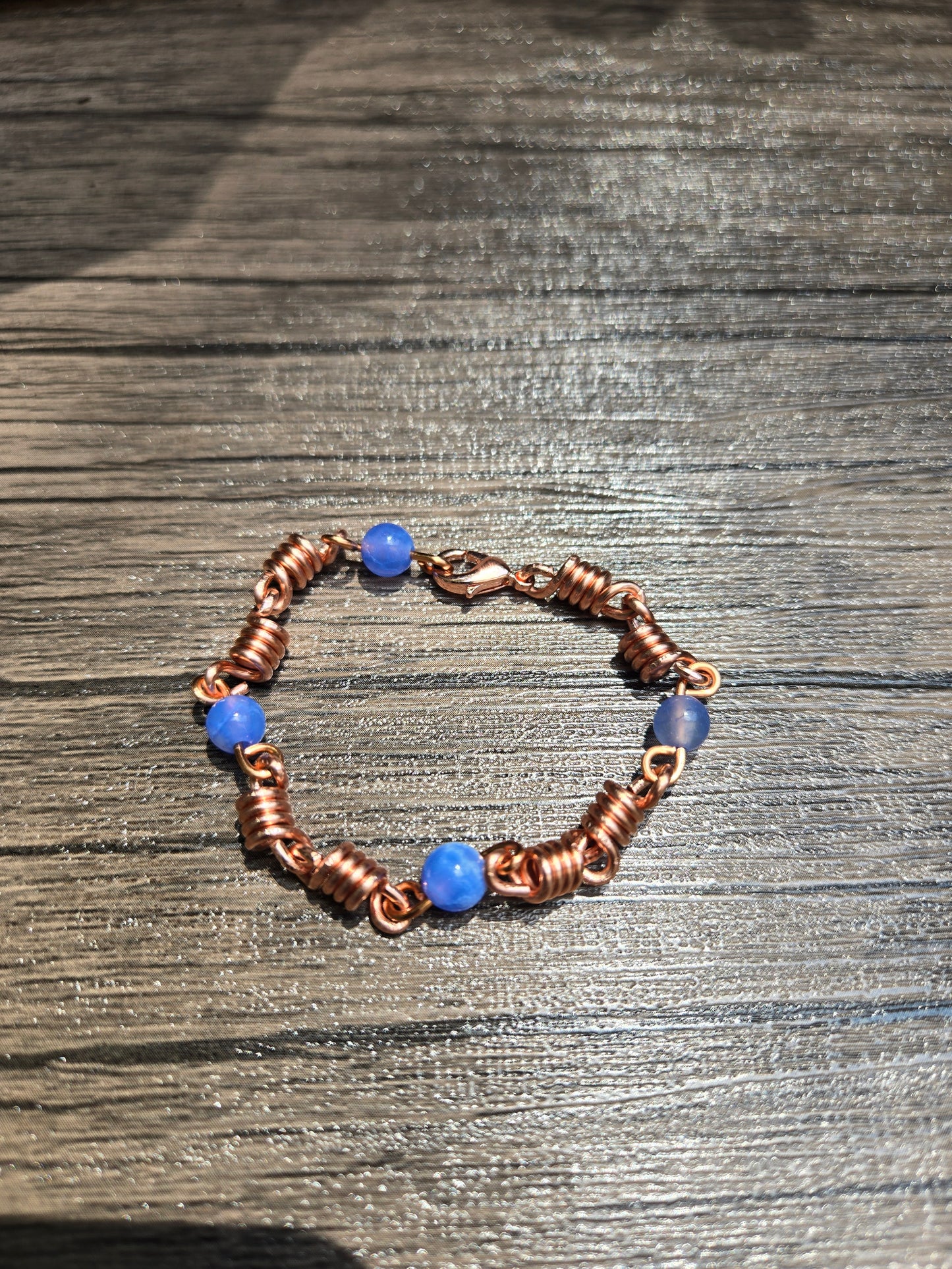 Blue Agate Copper Bracelet