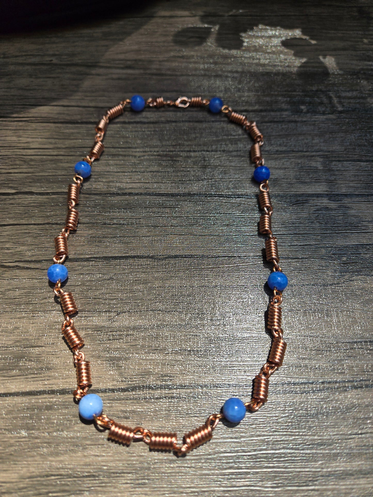 Blue Agate Copper Neck Chain