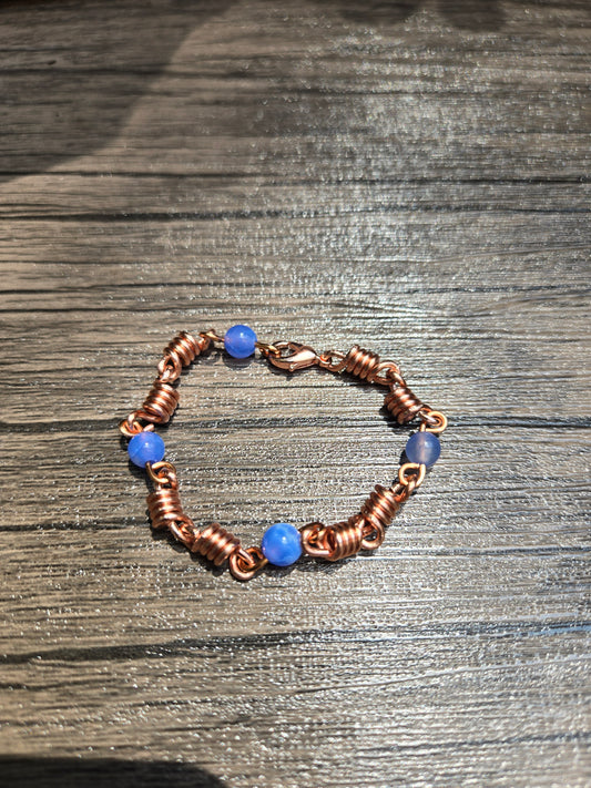 Blue Agate Copper Bracelet