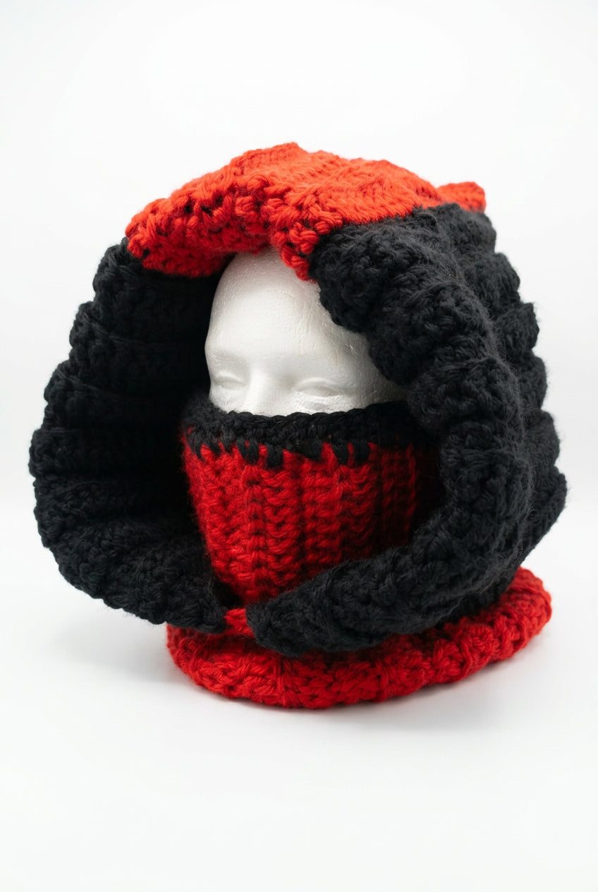 Handmade Chunky Crochet Balaclava Cowl Hood