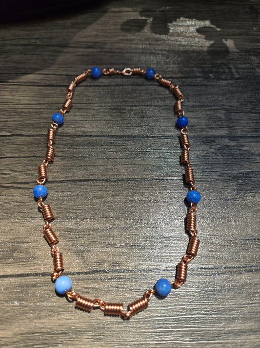 Blue Agate Copper Neck Chain