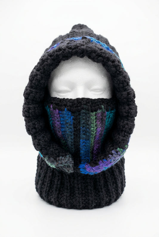Handmade Chunky Crochet Balaclava Cowl Hood