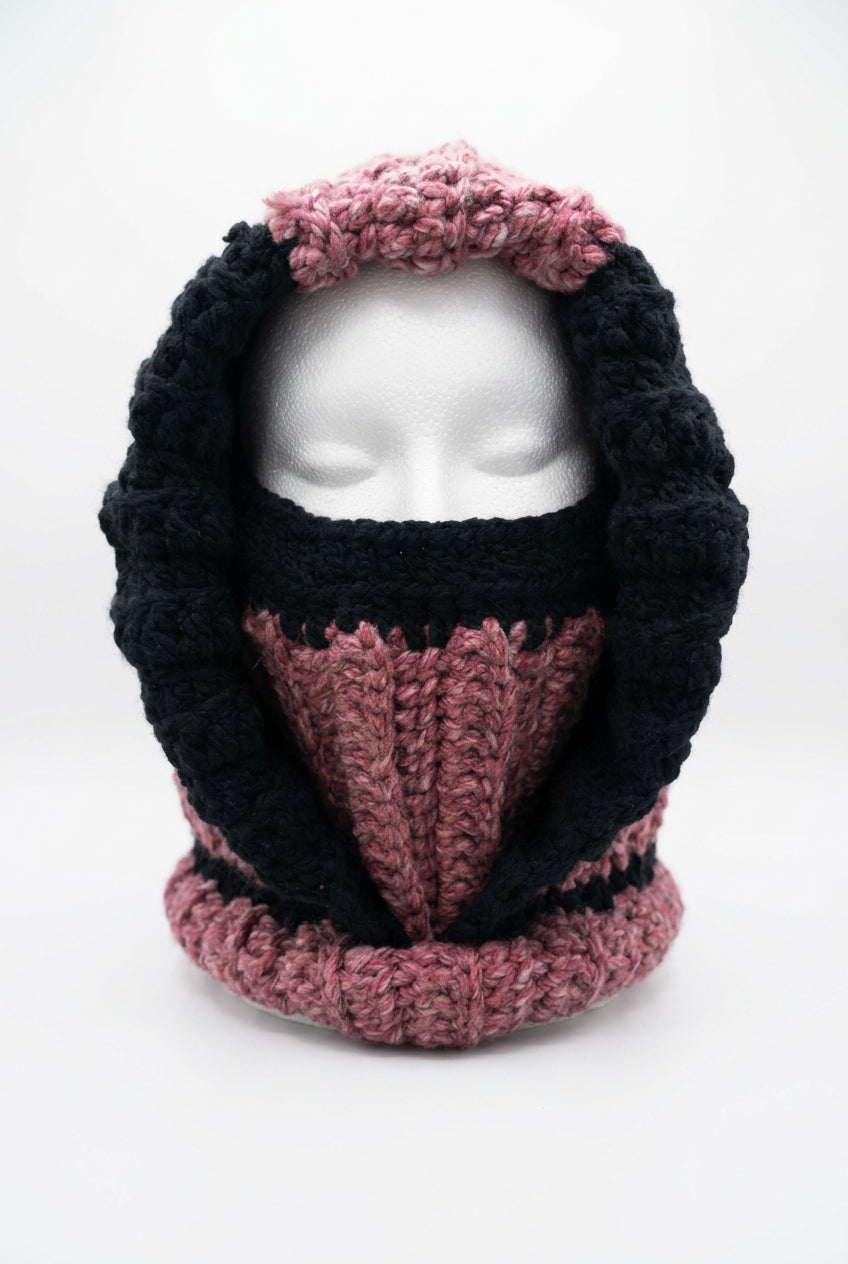 Handmade Chunky Crochet Balaclava Cowl Hood
