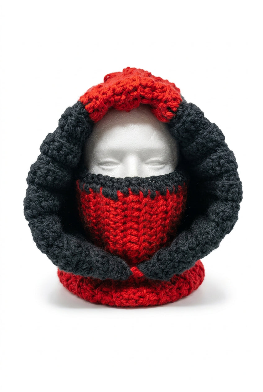 Handmade Chunky Crochet Balaclava Cowl Hood