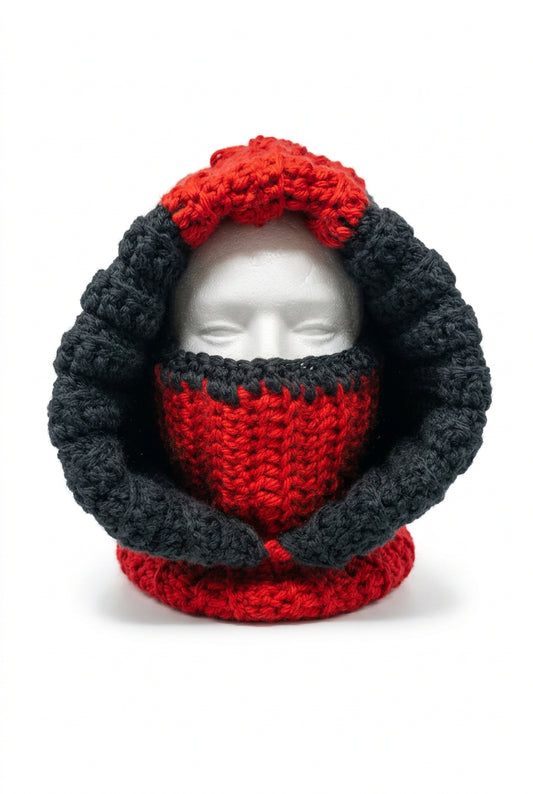 Handmade Chunky Crochet Balaclava Cowl Hood